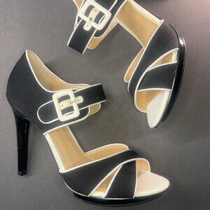 Marc Fisher Black & White Two-Tone 4" Stiletto Heel Pumps Size 8M